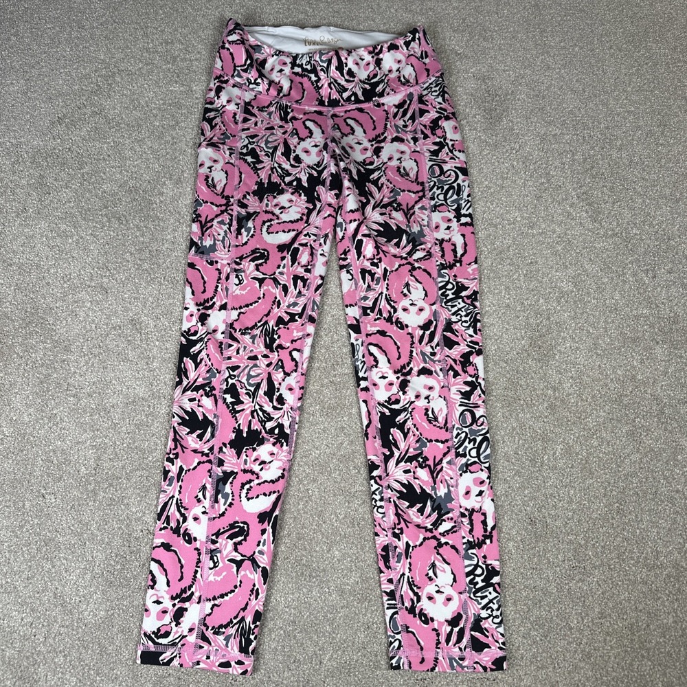Lilly‎ Pulitzer Weekender Crop Pants Leggings Stretch Size XSmall pink Athletic